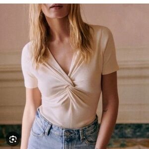 Sézane Maya t shirt in ivory